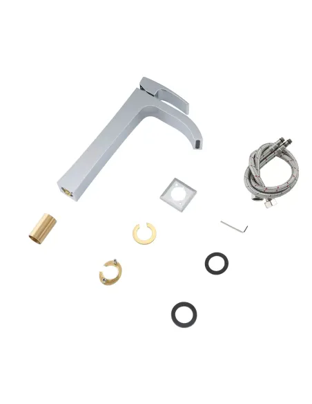 Змішувач для умивальника Gappo G1007-81, хром, високий