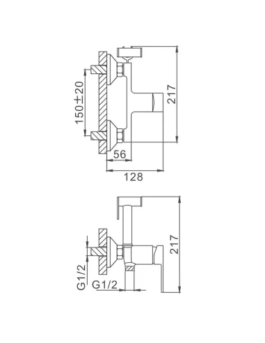 Смеситель для биде Frap F2041, с гигиеническим душем, хром