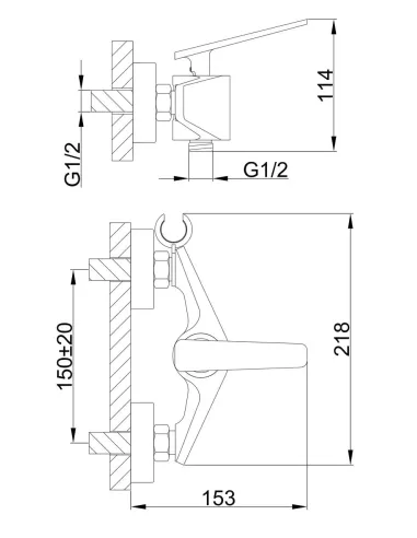 Змішувач для біде Frap F2057, з гігієнічним душем, чорний хром