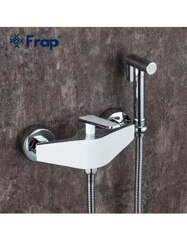 Смеситель для биде Frap F2058, с гигиеническим душем, белый хром
