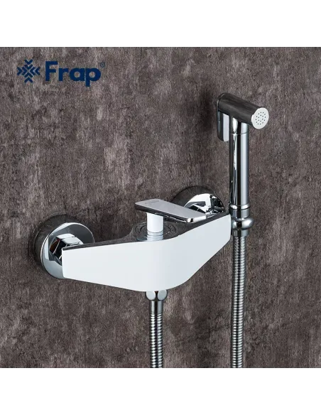 Смеситель для биде Frap F2058, с гигиеническим душем, белый хром