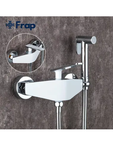 Смеситель для биде Frap F2058, с гигиеническим душем, белый хром