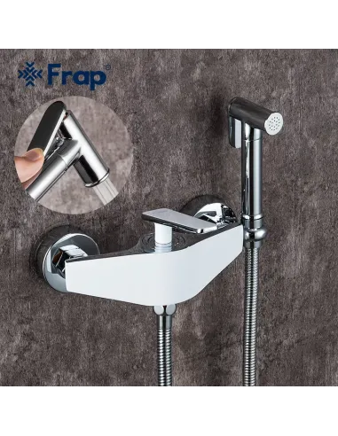 Смеситель для биде Frap F2058, с гигиеническим душем, белый хром