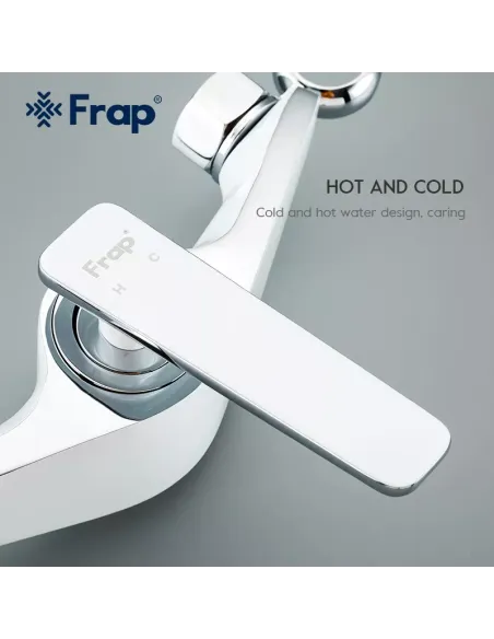 Смеситель для биде Frap F2058, с гигиеническим душем, белый хром