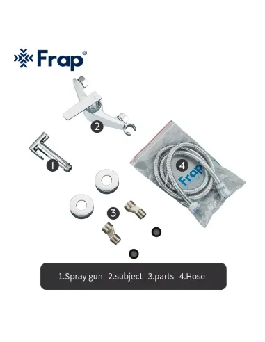 Смеситель для биде Frap F2058, с гигиеническим душем, белый хром