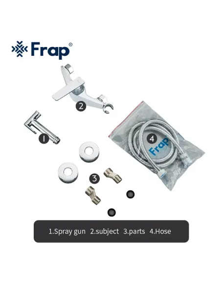 Смеситель для биде Frap F2058, с гигиеническим душем, белый хром