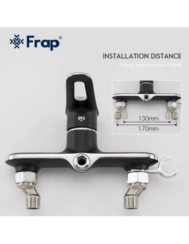 Смеситель для биде Frap F2049-6, с гигиеническим душем, черный хром