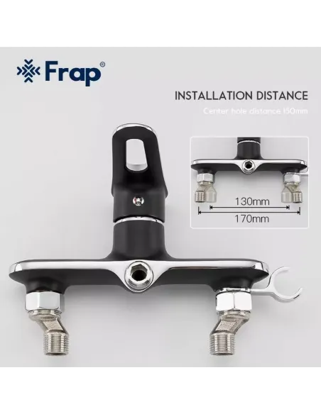 Смеситель для биде Frap F2049-6, с гигиеническим душем, черный хром