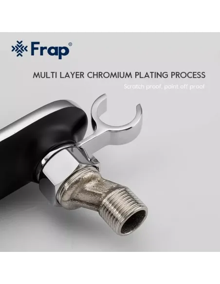 Смеситель для биде Frap F2049-6, с гигиеническим душем, черный хром