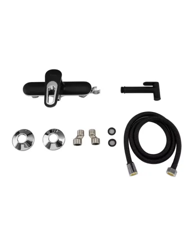 Смеситель для биде Frap F2049-6, с гигиеническим душем, черный хром