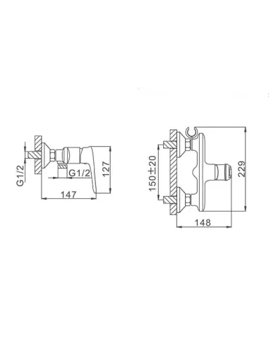 Смеситель для биде Frap F2049-6, с гигиеническим душем, черный хром