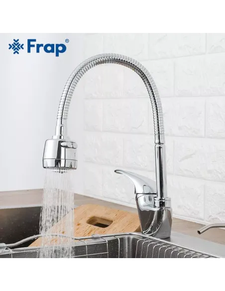 Змішувач для кухні Frap F4303 з гнучким виливом, хром