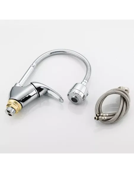 Смеситель для кухни Frap F4303 с гибким изливом, хром