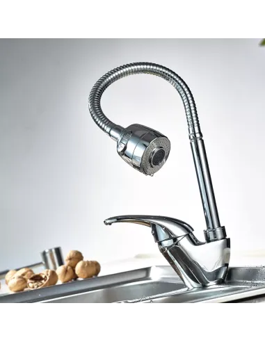 Смеситель для кухни Frap F4303 с гибким изливом, хром