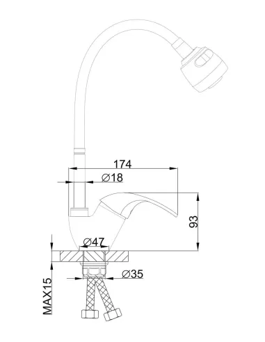 Смеситель для кухни Frap F4303 с гибким изливом, хром