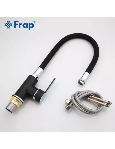 Смеситель для кухни Frap F4042 с гибким изливом, черный хром