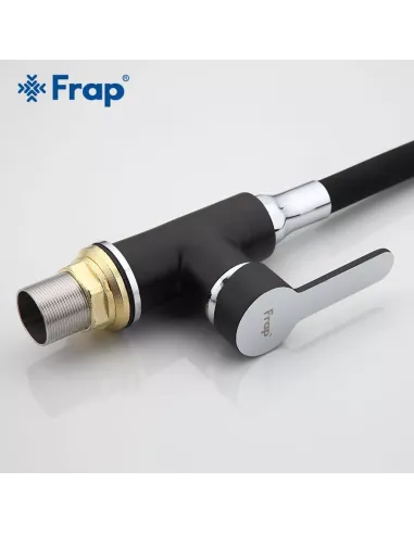 Смеситель для кухни Frap F4042 с гибким изливом, черный хром