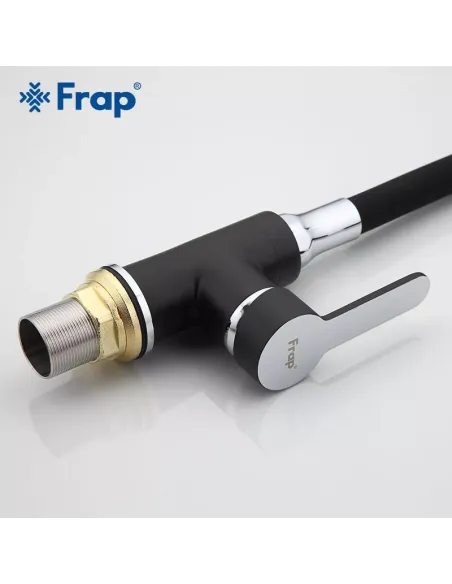 Смеситель для кухни Frap F4042 с гибким изливом, черный хром
