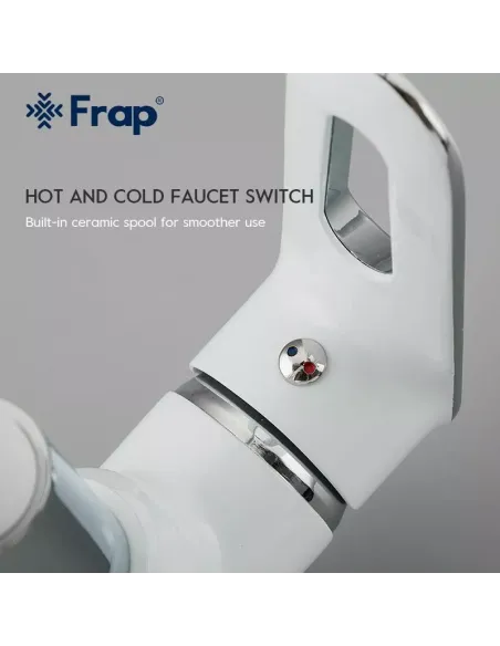 Смеситель для кухни Frap F4049 с гибким изливом, белый хром