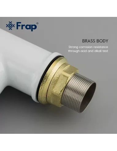 Змішувач для кухні Frap F4049 з гнучким виливом, білий хром.