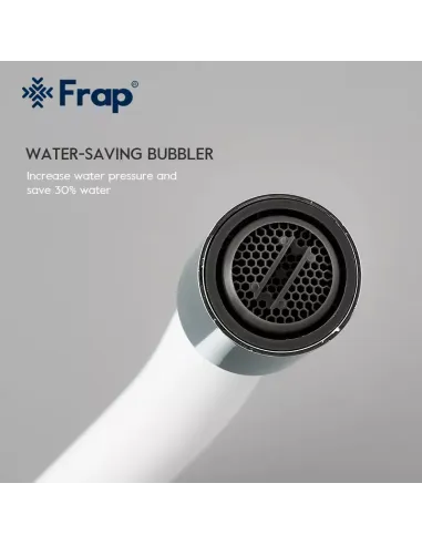 Змішувач для кухні Frap F4049 з гнучким виливом, білий хром.