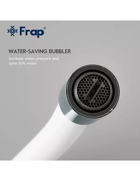 Змішувач для кухні Frap F4049 з гнучким виливом, білий хром.