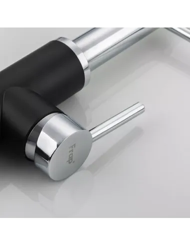 Змішувач для кухні Frap F4452-7 з гнучким виливом, 2 режими, чорний білий