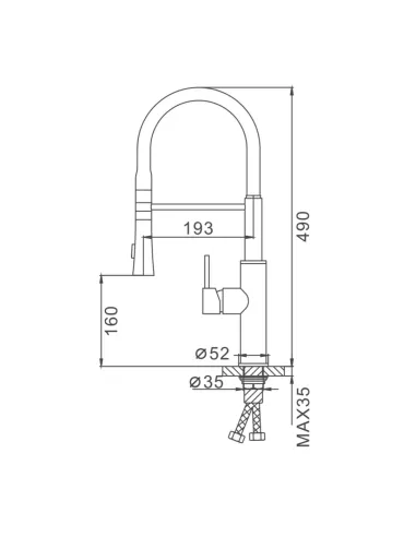 Смеситель для кухни Frap F4452-7 с гибким изливом, 2 режима, черный белый