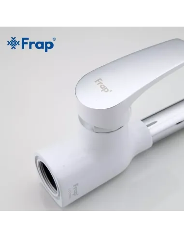 Смеситель для кухни Frap F4453-03 с гибким изливом, белый хром