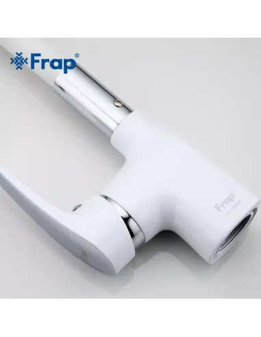 Смеситель для кухни Frap F4453-03 с гибким изливом, белый хром
