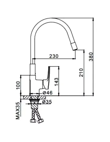 Смеситель для кухни Frap F4453-03 с гибким изливом, белый хром