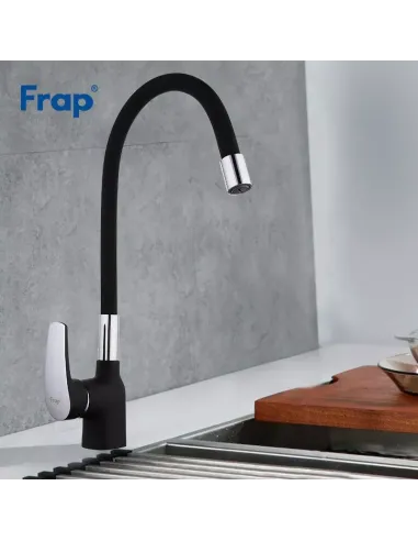 Смеситель для кухни Frap F4448 с гибким изливом, черный хром