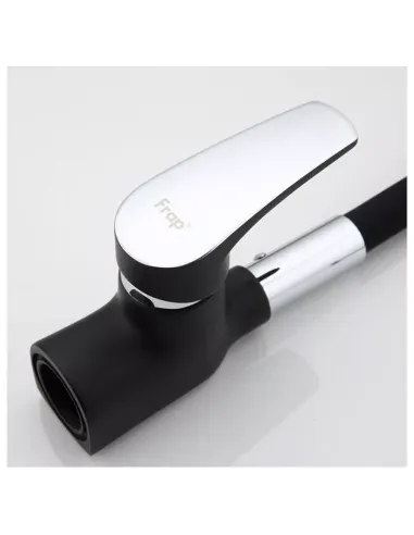 Смеситель для кухни Frap F4448 с гибким изливом, черный хром