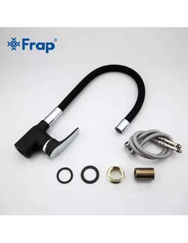 Смеситель для кухни Frap F4448 с гибким изливом, черный хром