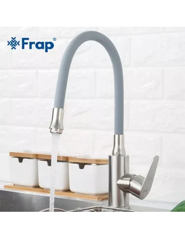 Смеситель для кухни Frap F4448 с гибким изливом, сатин