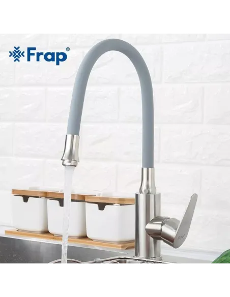 Смеситель для кухни Frap F4448 с гибким изливом, сатин
