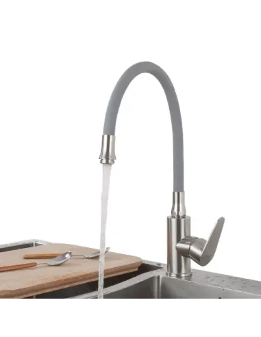 Смеситель для кухни Frap F4448 с гибким изливом, сатин