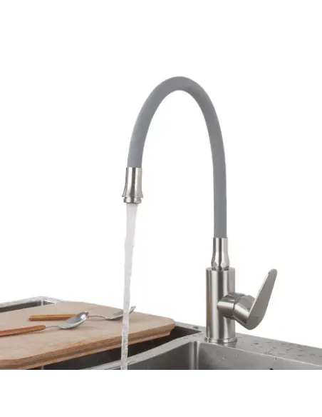 Смеситель для кухни Frap F4448 с гибким изливом, сатин