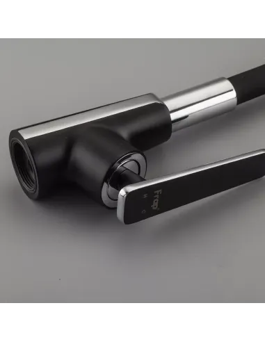 Змішувач для кухні Frap F4457 з гнучким виливом, чорний хром