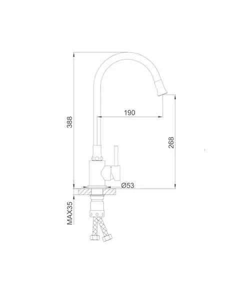 Смеситель для кухни Frap F40994-6 с гибким изливом, черный