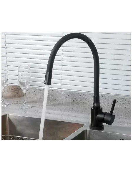 Смеситель для кухни Frap F40994-6 с гибким изливом, черный