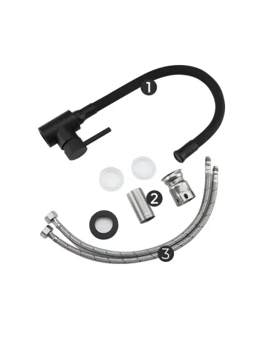 Смеситель для кухни Frap F40994-6 с гибким изливом, черный