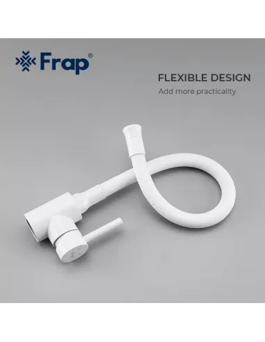 Змішувач для кухні Frap F40994-8 з гнучким виливом, білий
