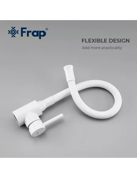 Смеситель для кухни Frap F40994-8 с гибким изливом, белый