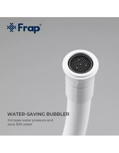 Смеситель для кухни Frap F40994-8 с гибким изливом, белый