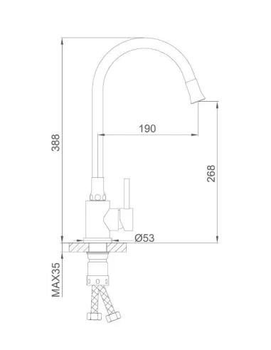 Смеситель для кухни Frap F40994-8 с гибким изливом, белый
