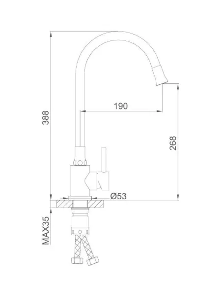 Смеситель для кухни Frap F40994-8 с гибким изливом, белый