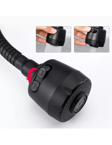 Смеситель для кухни Frap F40993-6 с гибким изливом, 2 режима, черный