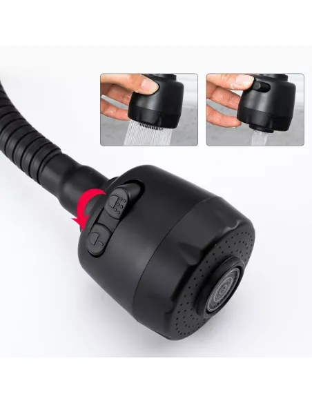 Смеситель для кухни Frap F40993-6 с гибким изливом, 2 режима, черный