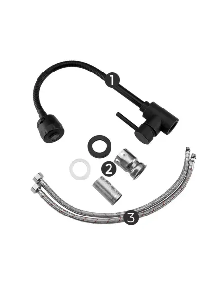 Смеситель для кухни Frap F40993-6 с гибким изливом, 2 режима, черный